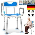 Produktbild: Duschhocker Duschstuhl Höhenverstellbar mit Rückenlehne und Armlehne
