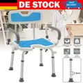 Produktbild: Höhenverstellbarer Badhocker für Senioren mit Lehnen Modern Duschstuhl bis 150kg