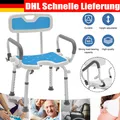 Produktbild: Badhocker Duschhocker Duschsitz Duschstuhl Höhenverstellbarer mit Armlehnen Alu