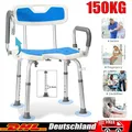 Produktbild: Duschhocker Badhocker mit Armlehnen und Rückenlehne Duschstuhl für Senioren