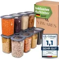 Produktbild: Viwares Vorratsdosen mit Deckel Luftdicht, 12er Vorratsbehälter Set BPA-Frei, Vorratsdose zur Müsli Mehl Aufbewahrung Küche, Praktische Organize... - Grau