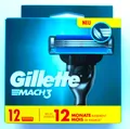 Produktbild: GILETTE MACH 3 - 12 RASIERKLINGEN - NEUE VERSION - NEU & OVP!