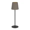 Produktbild: EGLO Tischlampe Fiorana, Nachttischlampe mit Stoff Lampenschirm, Tischleuchte für Wohnzimmer und Schlafzimmer aus Metall in Schwarz und Textil in Braun und Gold, E14 Fassung