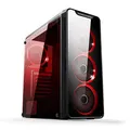 Produktbild: EMPIRE GAMING Warmachine - Gamer-PC-Gehäuse – Mittelgroßer Gehäuseturm ATX - 4 geräuschlose Lüfter - LED-RGB-Dual-Ring: Rückbeleuchtung mit 11 Modi - Front und Seite aus vorgespanntem Glas