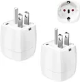 Produktbild: vutizal Reiseadapter USA 2Stück，USA Adapter Steckdose Deutschland Plug ，Adapter USA Deutschland Stecker für EU zu Amerika/Kanada/Mexiko/Thailand usw,Typ B Reisestecker Stromadapter, Weiß