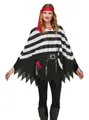 Produktbild: Fun World Piraten-Kostüm Piratin Poncho - Fasching Halloween Umhang Kostüm, Leichter Überwurf mit Piratenprint
