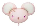 Produktbild: PartyDeco Folienballon Maus 75x46cm - XXL Ballon für Helium oder Luft - Luftballon zur Geburt Babyparty Baby Shower Mädchen Geburtstag - Folienluftballon als Geburtstagsdeko - Hellrosa