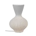 Produktbild: Tischlampe Keramik weiß mit Rillen 20 x 30 cm Dekoleuchte bauchig formano