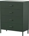 Produktbild: Jan Nowak Kommode mit 4 Schubladen Carla Kommodenschrank Schubladenkommode Ideal für Wohnzimmer Schlafzimmer Metall, 80 x 101,5 x 40 cm, Flaschengrün
