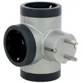 Produktbild: Legrand Schuko Steckdose 3-Steckdosenleiste Grau  Verteiler T-Form Verteiler