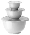 Produktbild: Rosti Margrethe Schüssel Set, Rührschüssel Set, 6-Teilig mit 3 Rührschüsseln und 3 Deckel, Teigschüssel aus Recycelbarem Kunststoff, 0,25 Liter, 0,75 Liter und 3 Liter, Weiß