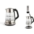 Produktbild: LIVOO Wasserkocher Teekocher 1,7 Liter Glas Edelstahl 2200 Watt DOD165 - Grau