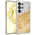 Produktbild: EAZY CASE - Glitzer Hülle - kompatibel mit Samsung Galaxy S25 Ultra Handyhülle für Samsung Galaxy S25 Ultra Hülle Silikon leichtes Shiny Cover stoßfestes Phone Case als Fallschutz in Liquid - Gold