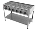 Produktbild: ChattenGlut Professional Gastrobräter 6-flammig Standgerät Edelstahl Stahlbrenner für Flüssiggas 1140x530x800 mm (22kW Rost)