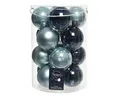 Produktbild: Kaemingk Weihnachtskugeln Glas 8cm x 16 Stück Christbaumkugeln Mix blau hellblau dunkelblau