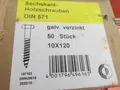 Produktbild: Packung Schlüsselschrauben 50Stück 10x120mm  verzinkt DIN571 /  ContPal4aK9