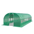 Produktbild: TOOLPORT Foliengewächshaus Gewächshaus 4x8m stabil & langlebig mit Fenster - reißfeste PE Plane 180g/m² grün transparent