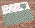 Produktbild: matches21 HOME & HOBBY Platzset Tischset Landhaus Premium LISE Herz Karo & Borte grün 33x42 cm, (1-St)