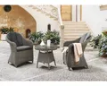 Produktbild: Balkonset Destiny MALAGA 2 Sessel + Tisch Ø60x55cm, Polyrattan, vintage grau
