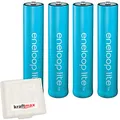Produktbild: kraftmax 4er Pack Eneloop LITE AAA Akkus - speziell für schnurlose Telefone/DECT Telefon - 4X Micro Akku Batterien in hochwertiger Akkubox