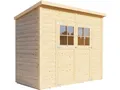Produktbild: WOODTEX Gartenhaus 19 mm Natur | BxTxH: 251 x 139 x 211 cm | Sockelmaß: 244 x 121 cm | inkl. Boden