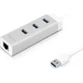 Produktbild: Macally 3 Port USB-A zu Ethernet / USB-A Hub - Wei