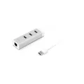 Produktbild: Macally U3HUBGBA, USB3 3-Port Hub & Gigabit Ethernet Adapter, Alu