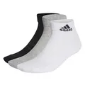 Produktbild: adidas Unisex Cushioned Sportswear Ankle Socks 3 Pairs, Medium Grey Heather / White / Black, 6.5-8
