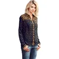 Produktbild: Druckbluse HEINE, Damen, Gr. 44, blau (marine), 100% Polyester, animal-print, gemustert, mehrfarbig, Blusen Druckbluse