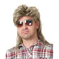 Produktbild: Männer Blonde Vokuhila 80er Mullet Perücke Herren Lang Synthetische Haare Cosplay Halloween Kostüm Party Beweig