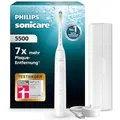 Produktbild: Philips Sonicare 5500 elektrische Zahnbürste, Schallzahnbürste mit 2 Putzmodi, Andruckkontrolle, EasyStart, SmarTimer und BrushPacer, Weiß, Modell HX7110/02 [Neue Technologie]