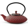 Produktbild: Teekanne 0.8 Liter Gusseisen rot Teekessel innen emaillierte Gusskanne & Teesieb