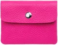 Produktbild: Caspar Kleiner Echt Leder Geldbeutel Damen Portemonnaie Geldbörse mit Reißverschluss & Druckknopf - GB416 - Made in Italy, Farbe:pink, Größe:Klein (11cm x 8cm)