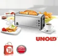 Produktbild: UNOLD Edelstahl 4-Scheiben Langschlitz-Toaster Brötchenaufsatz Onyx Duplex 38915