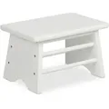 Produktbild: Relaxdays Fussbank, Weiß, Holz, 33x20x21.5 cm, Wohnzimmer, Hocker, Sitzhocker