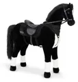 Produktbild: ELLA & PIET® Stehpferd Großes XXL Standpferd AMIRA mit Sattel (Schwarz), Spielpferd, Kinderpferd, Plüschpferd, Reitpferd