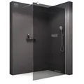 Produktbild: BERNSTEIN® Duschwand [Größe] Glas Duschabtrennung Walk-In Dusche Nano ESG Echtglas Duschtrennwand EX101 graues Glas (1000mm)