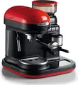 Produktbild: Ariete Siebträger-Espressomaschine moderna mit Kaffeemühle und Aufschäumdüse, rot/schwarz