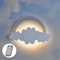 Produktbild: Lights4fun Wandleuchte für Kinder, Wolke und Regenbogen, mit 18 warmweißen LEDs, batteriebetrieben, für den Innenbereich