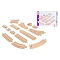 Produktbild: Eichhorn Spielzeugeisenbahn-Zubehör Bahn 100006405, Großes Schienensortiment, aus Holz, 44-teilig