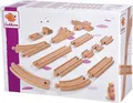 Produktbild: Eichhorn Schienenbahn 100006405 Großes Schienenset, 44 teilig Buchenholz, Kinder