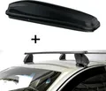 Produktbild: Dachbox JUEASY300 300 Liter schwarz + Dachträger K1 MEDIUM kompatibel mit für Mini Cooper (5Türer) ab 14