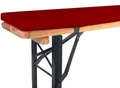 Produktbild: TexDeko® Bierbankauflage gepolstert 220x25x2cm waschbar mit Reißverschluss für Bierzeltgarnitur Härtegrad Mittelhart RG23 Bequeme Bankauflage zum selber aufziehen (Rot)