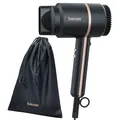 Produktbild: Beurer HC 35 Haartrockner, kompakter Föhn mit Ionenfunktion für glänzendes & geschmeidiges Haar, inkl. Stylingdüse, leistungsstarke 1600-2000 Watt, elegante LED-Anzeige, Aufbewahrungstasche, schwarz