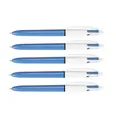 Produktbild: 5 x BIC Vierfarb-Kugelschreiber mit vier Farben 0,4 mm mit Druckmechanik 982866