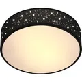 Produktbild: Deckenlampe Sternenhimmel Stoff Rund E27 Deckenleuchte Stoffdeckenleuchte Stoffdeckenlampe Schlafzimmer Wohnzimmer 38cm Schwarz - Monzana