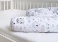 Produktbild: Loolay Nestchenschlange HASE EULE Beige Weiß Baumwolle Multifunktion PREMIUM Bettschlange, (Bettumrandung Krabbeldecke Babybett Umrandung Schlange Bett Kopfschutz, Zierkissen Bettrolle Dekokissen Zugluftstopper - Super GESCHENK), LOOLAY® - 100% Europäische Stoffe und Kleinserien-Nähen!