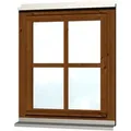 Produktbild: Skan Holz Einzelfenster Rahmenaußenmaß 69,1 x 82,1 cm Nussbaum