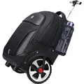 Produktbild: AOKING® | 2in1: Trolley und Rucksack 35l mit Teleskogriff - Grosse geräuscharme Räder - Laptopfach -Für mobile Profis - Schwarz - Schwarz