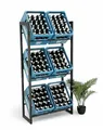 Produktbild: DanDiBo Getränkekistenregal 6 Kisten Schwarz Metall Stehend 96563 Getränkekistenhalter 71 cm Obstkistenständer Flaschenkistenregal